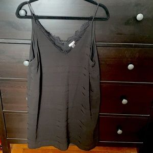 BP black mini slip dress w/lace detail & lining, M